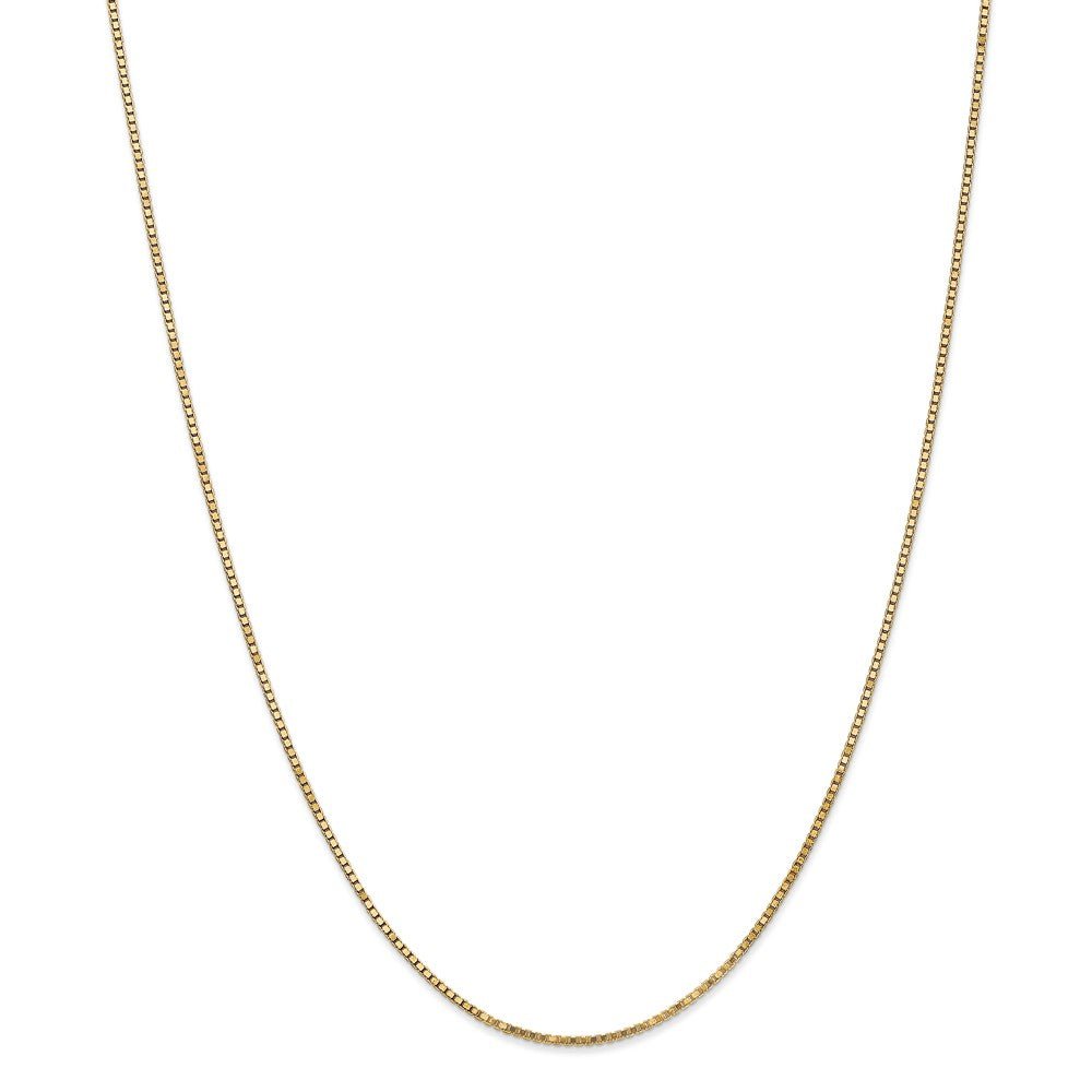 1.3mm 14k Yellow Gold Solid Box Chain Necklace, Item C10187 by The Black Bow Jewelry Co.