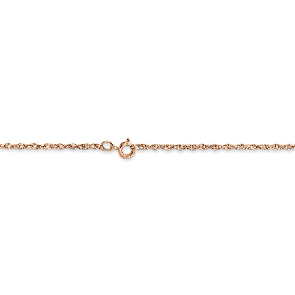 Alternate view of the 1.15mm, 14k Rose Gold, Cable Rope Chain Necklace by The Black Bow Jewelry Co.