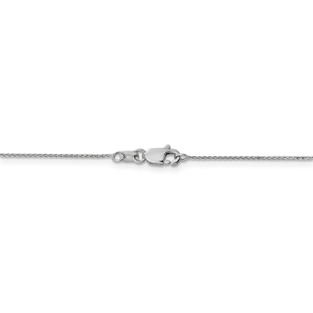 Alternate view of the 0.65mm 14k White Gold Diamond Cut Spiga Chain Necklace by The Black Bow Jewelry Co.