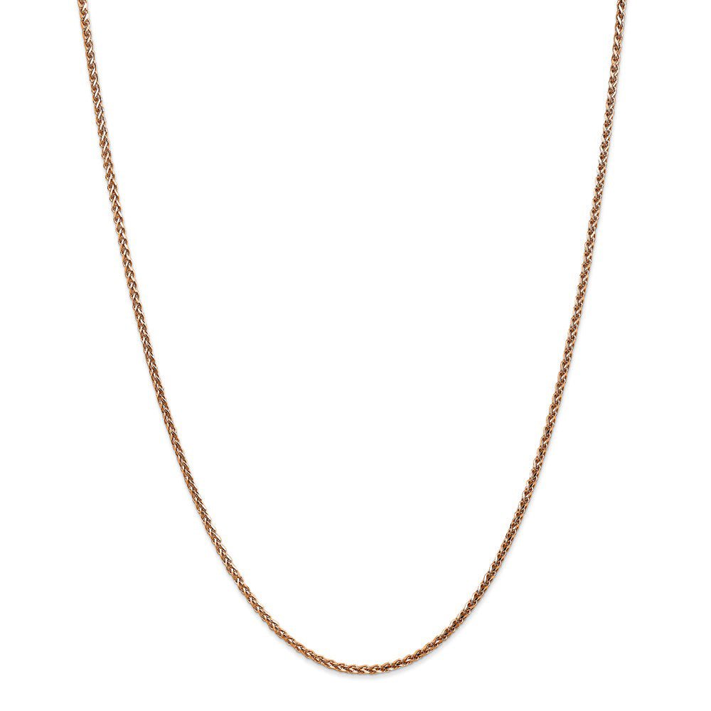 Alternate view of the 0.65mm 14k Yellow Gold Diamond Cut Spiga Chain Necklace by The Black Bow Jewelry Co.