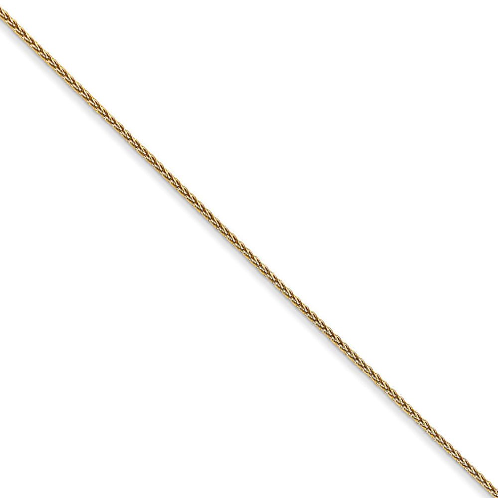 0.65mm 14k Yellow Gold D/C Spiga Chain Spring Ring Clasp Necklace, Item C10210 by The Black Bow Jewelry Co.