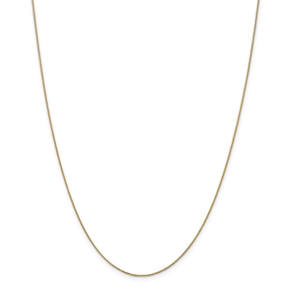 Alternate view of the 0.65mm 14k Yellow Gold D/C Spiga Chain Spring Ring Clasp Necklace by The Black Bow Jewelry Co.