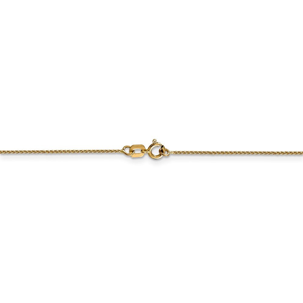 Alternate view of the 0.65mm 14k Yellow Gold D/C Spiga Chain Spring Ring Clasp Necklace by The Black Bow Jewelry Co.