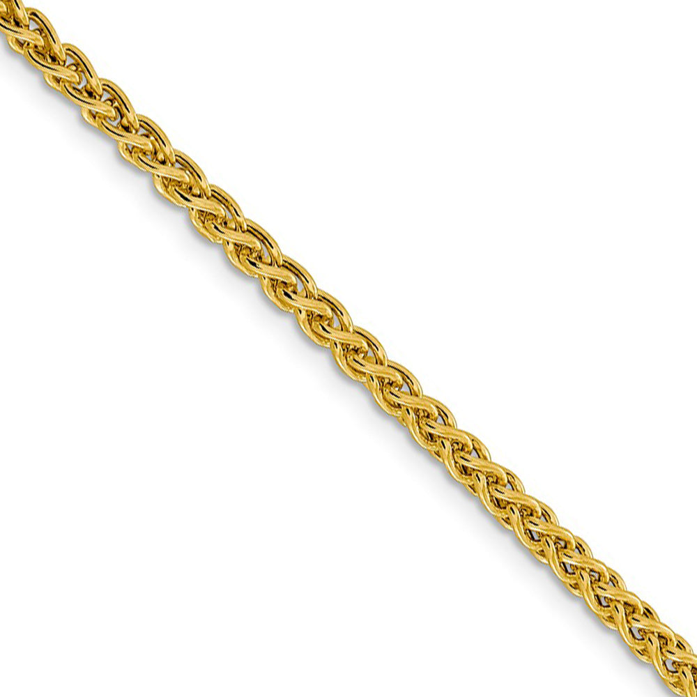 3.5mm 14k Yellow Gold Hollow Wheat Chain Necklace, Item C10218 by The Black Bow Jewelry Co.