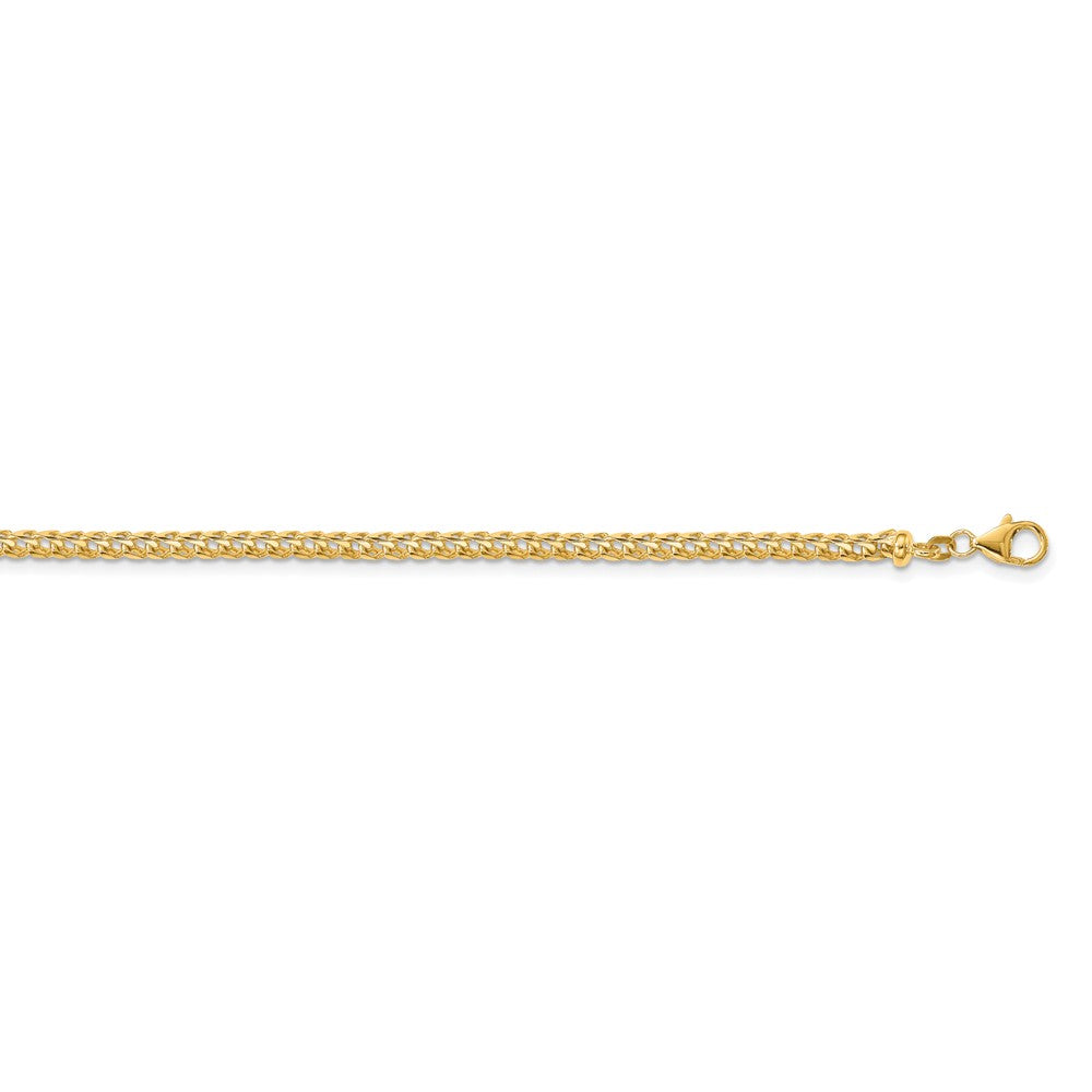 Alternate view of the 3.7mm 14k Yellow Gold Solid Franco Chain Necklace by The Black Bow Jewelry Co.