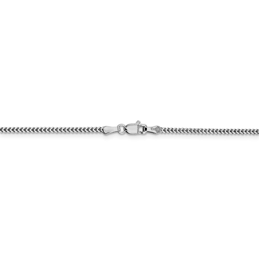 Alternate view of the 1.4mm 14k White Gold Solid Franco Chain Necklace by The Black Bow Jewelry Co.