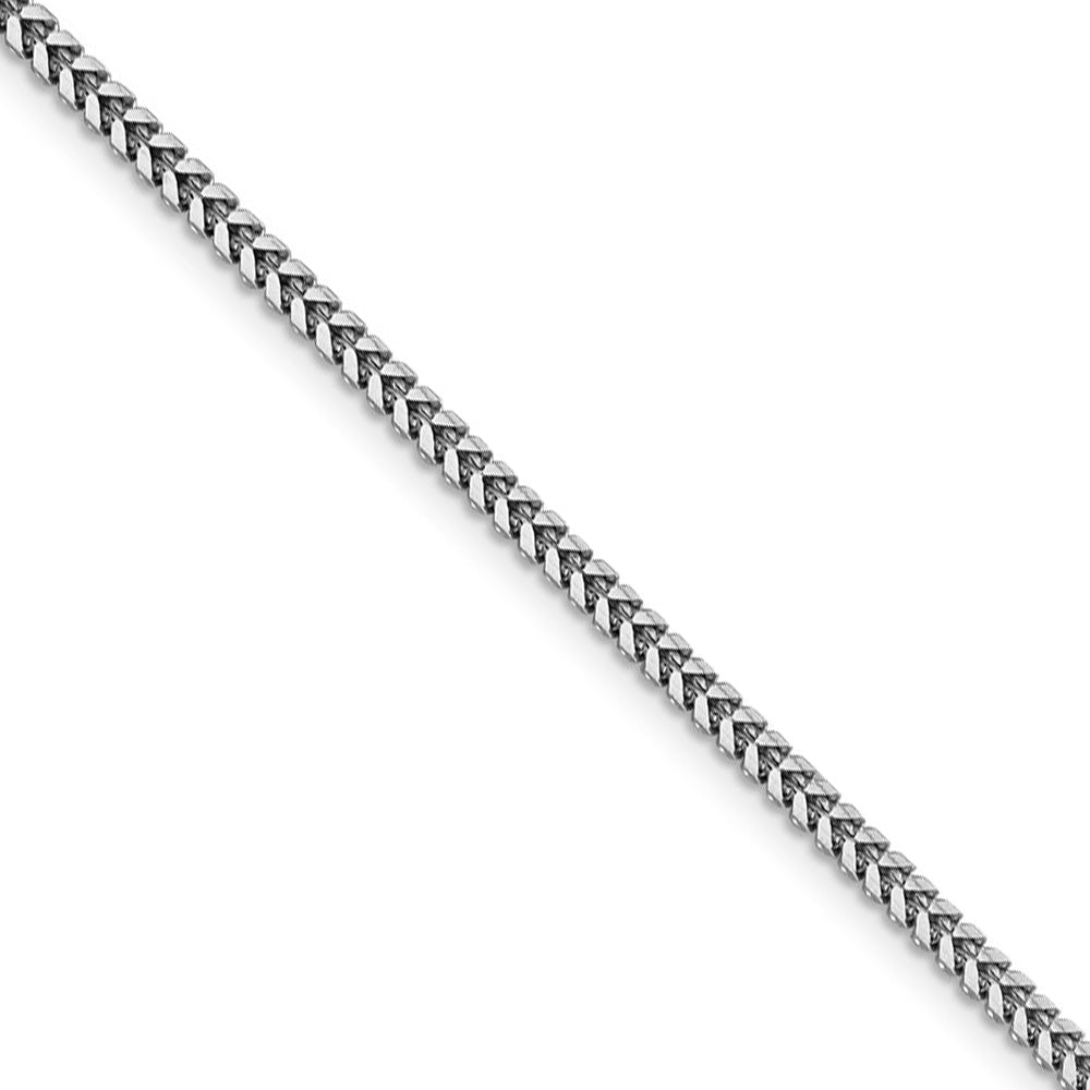 2.25mm 14k White Gold Solid Franco Chain Necklace, Item C10224 by The Black Bow Jewelry Co.