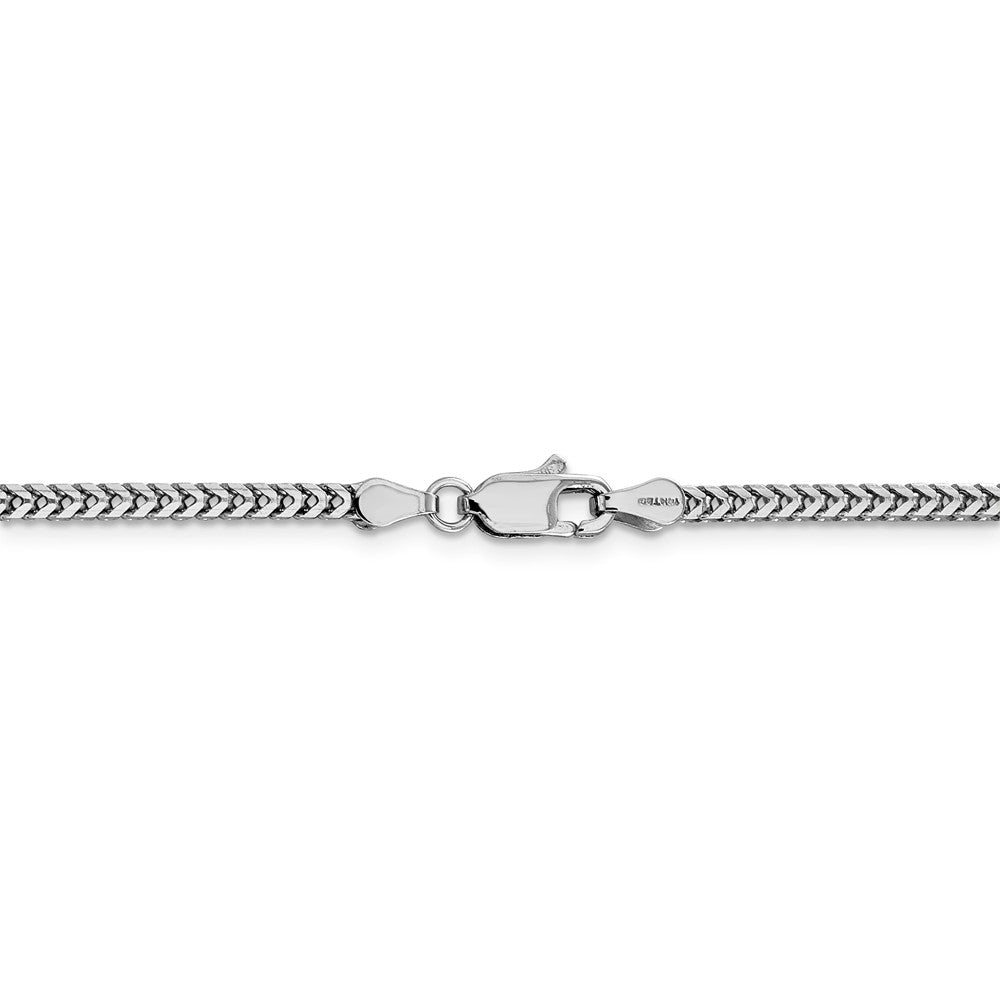 Alternate view of the 2.25mm 14k White Gold Solid Franco Chain Necklace by The Black Bow Jewelry Co.