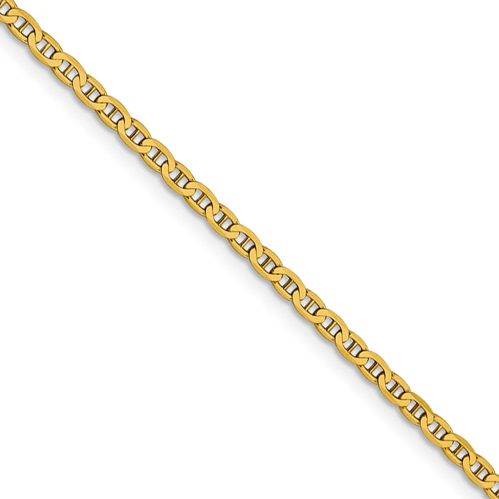 2.4mm 14k Yellow Gold Solid Concave Anchor Chain Necklace, Item C10226 by The Black Bow Jewelry Co.