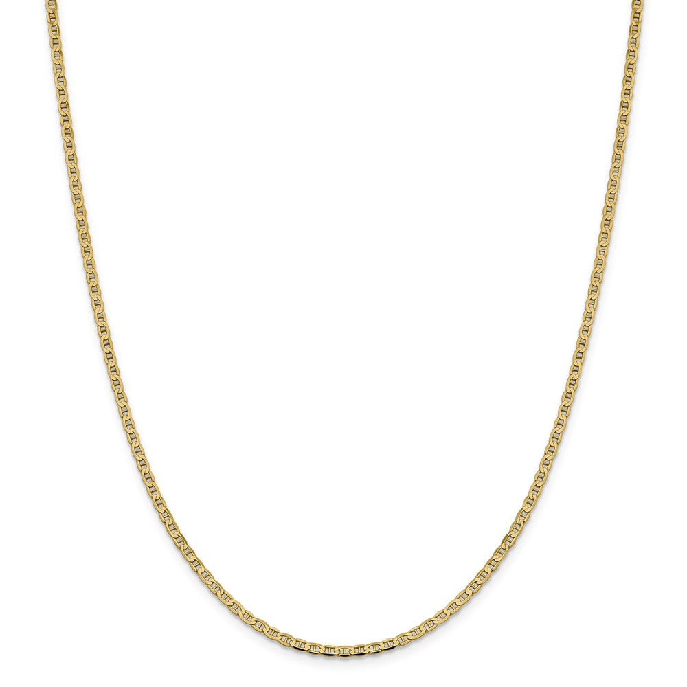 Alternate view of the 2.4mm 14k Yellow Gold Solid Concave Anchor Chain Necklace by The Black Bow Jewelry Co.