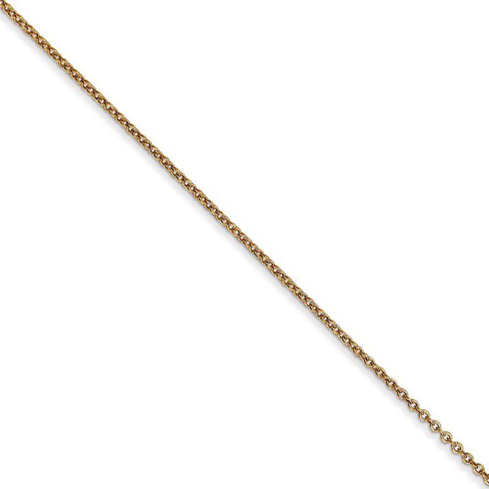 0.9mm 14k Yellow Gold Solid Round Cable Chain Necklace, Item C10231 by The Black Bow Jewelry Co.