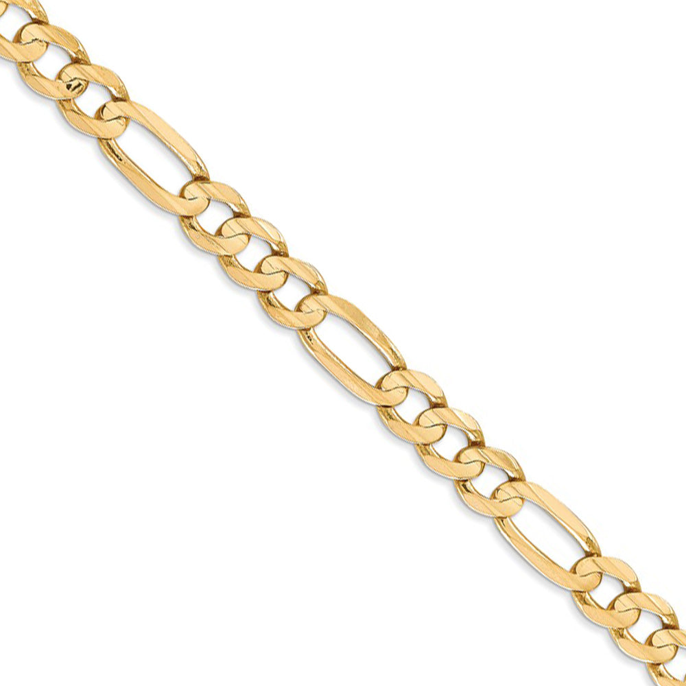 Men&#39;s 6mm 10K Yellow Gold Solid Concave Figaro Chain Necklace, Item C10233 by The Black Bow Jewelry Co.