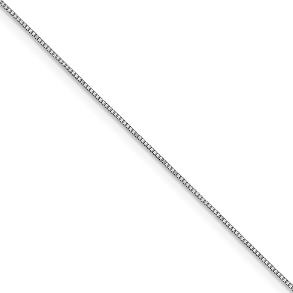 0.8mm 14K White Gold Solid Box Chain Necklace, Item C10234 by The Black Bow Jewelry Co.