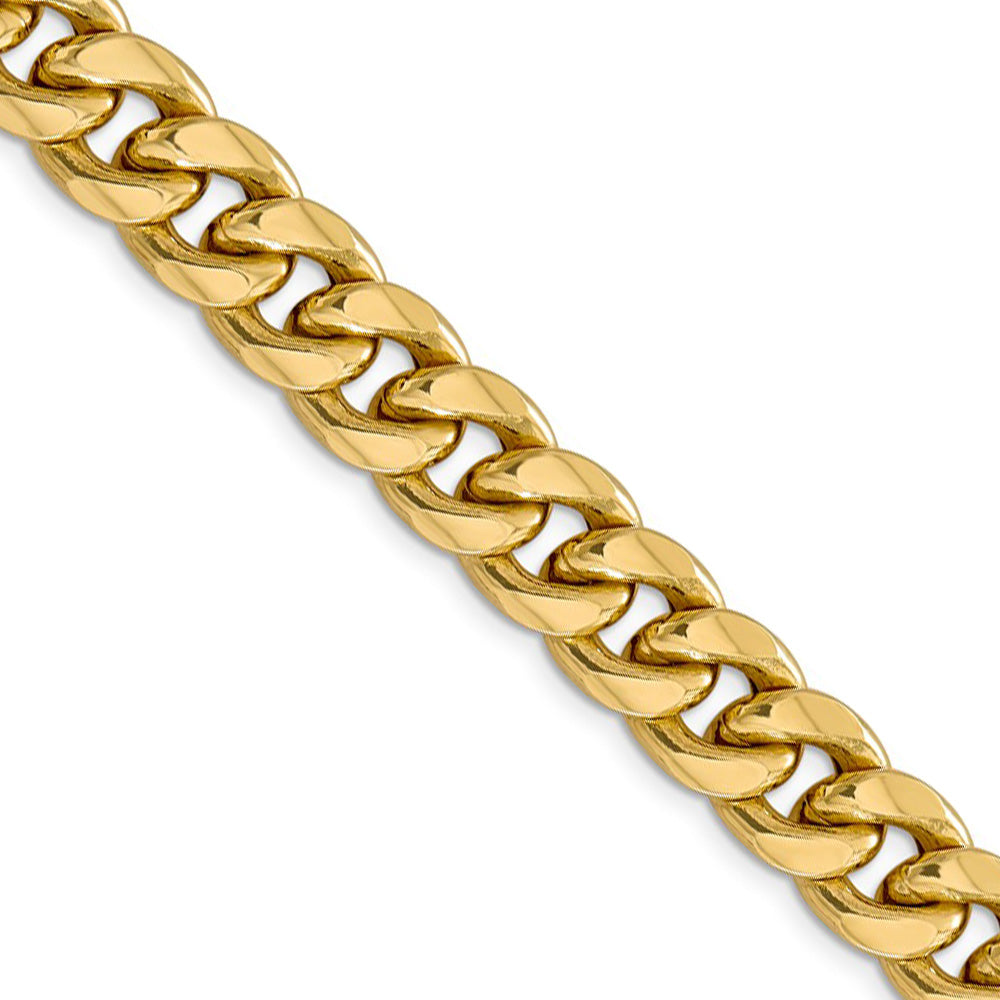 Men&#39;s 11mm 14k Yellow Gold Hollow Miami Cuban (Curb) Chain Necklace, Item C10236 by The Black Bow Jewelry Co.