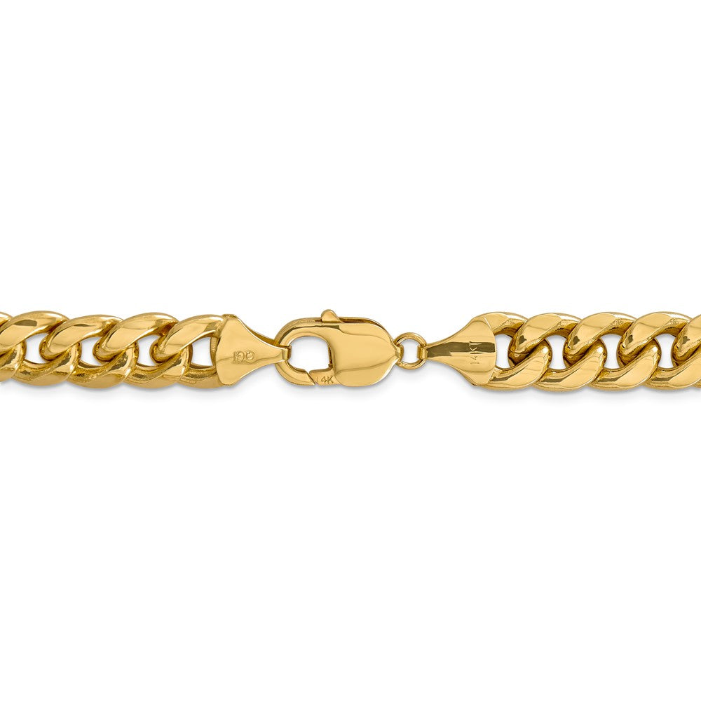 Alternate view of the Men&#39;s 11mm 14k Yellow Gold Hollow Miami Cuban (Curb) Chain Necklace by The Black Bow Jewelry Co.