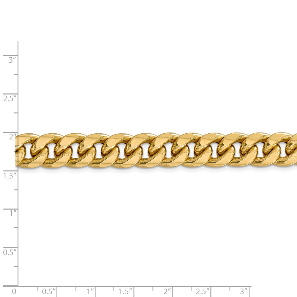 Alternate view of the Men&#39;s 11mm 14k Yellow Gold Hollow Miami Cuban (Curb) Chain Necklace by The Black Bow Jewelry Co.