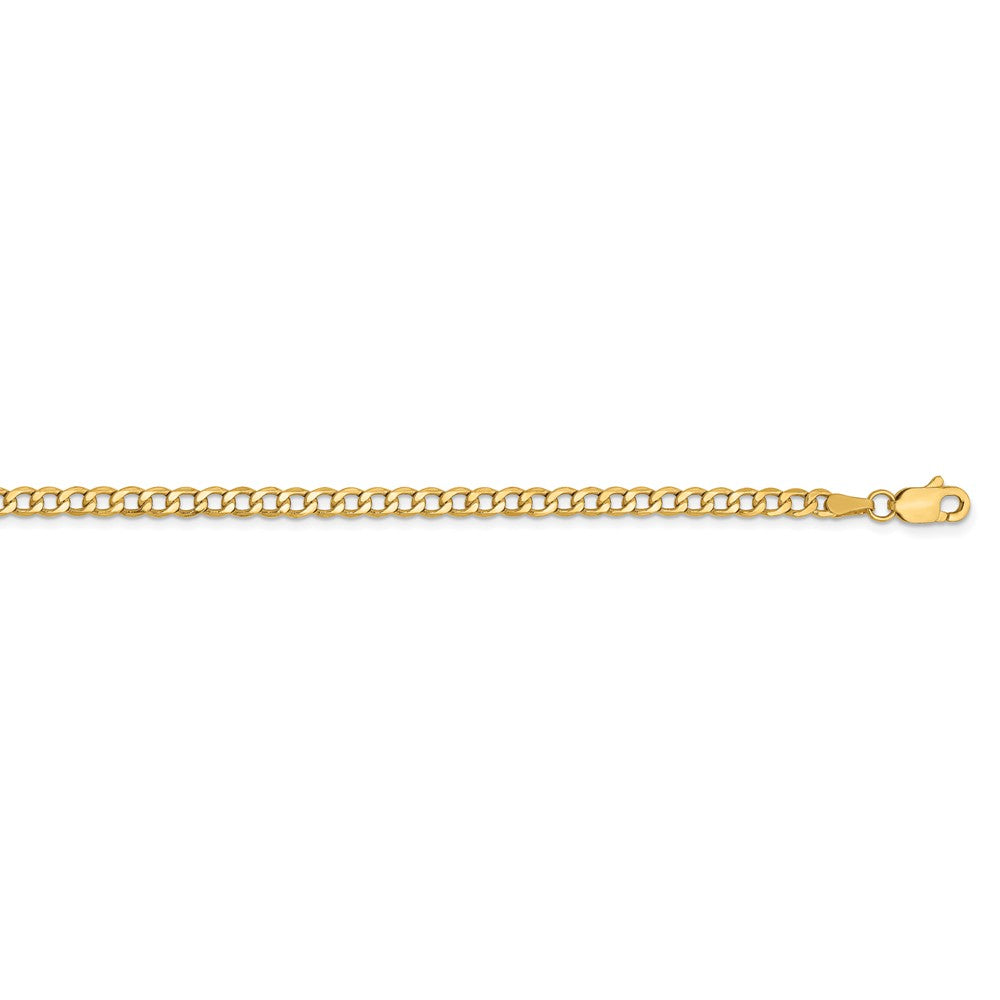 Alternate view of the 2.75mm 14k Yellow Gold Hollow Curb Chain Necklace by The Black Bow Jewelry Co.