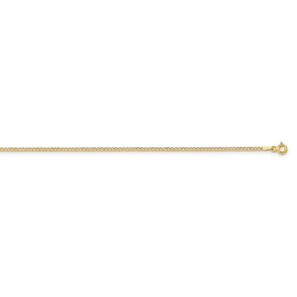Alternate view of the 1.8mm 14k Yellow Gold Hollow Curb Chain Necklace by The Black Bow Jewelry Co.