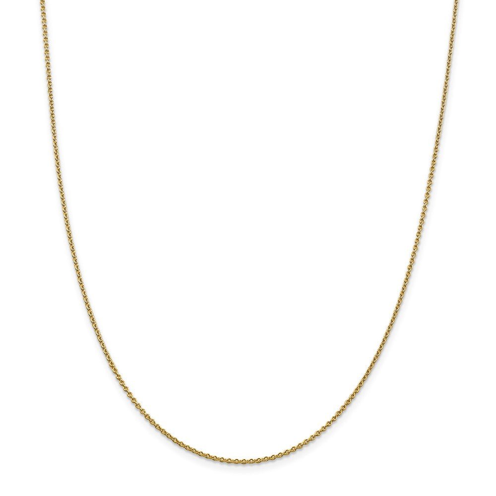 Alternate view of the 1.4mm 14k Yellow Gold Solid Classic Cable Chain Necklace by The Black Bow Jewelry Co.