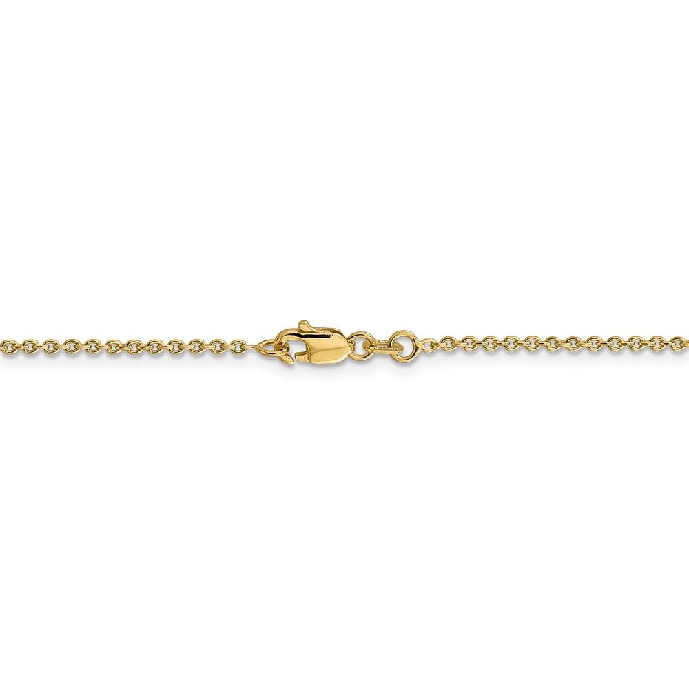 Alternate view of the 1.4mm 14k Yellow Gold Solid Classic Cable Chain Necklace by The Black Bow Jewelry Co.