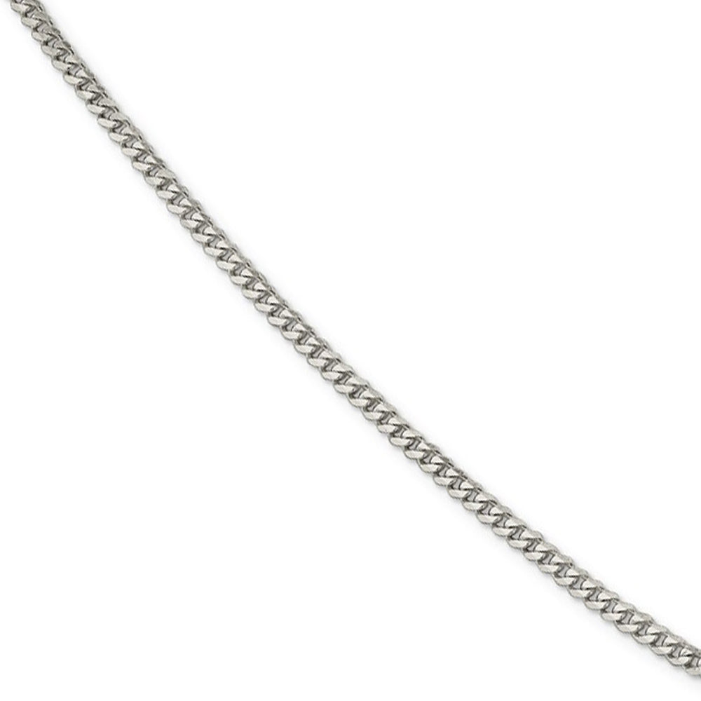 3.5mm Rhodium-plated Sterling Silver Solid Curb Chain Necklace, Item C10277 by The Black Bow Jewelry Co.