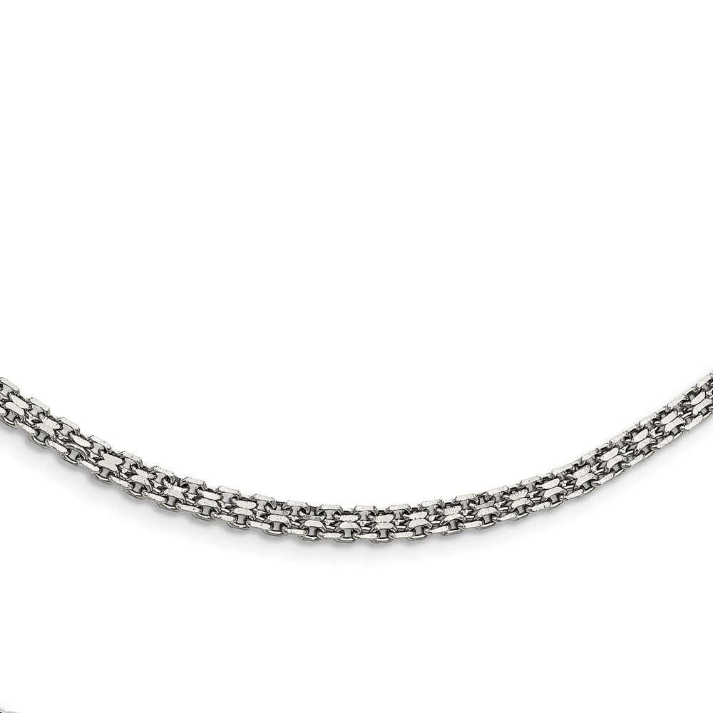 Alternate view of the 3mm Stainless Steel Bismark Mesh Chain Necklace by The Black Bow Jewelry Co.