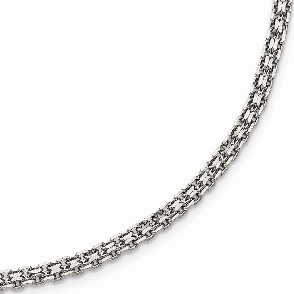 Alternate view of the 3mm Stainless Steel Bismark Mesh Chain Necklace by The Black Bow Jewelry Co.