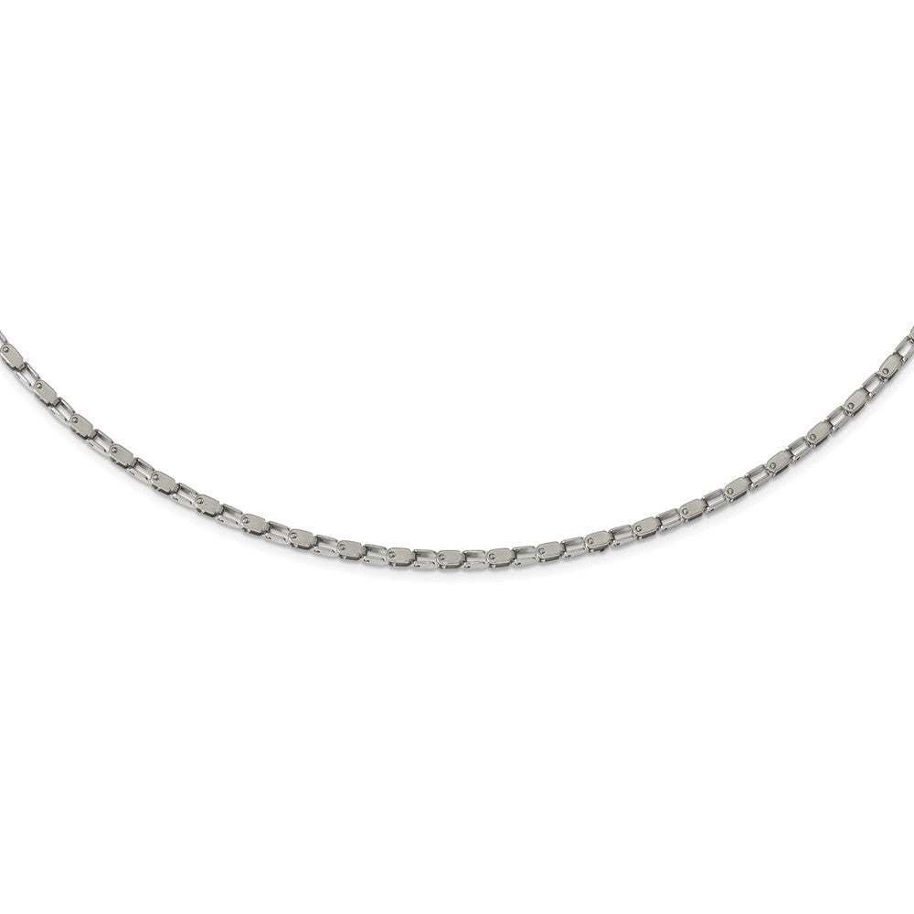 Alternate view of the 2.5mm Stainless Steel Polished Fancy Link Chain Necklace by The Black Bow Jewelry Co.