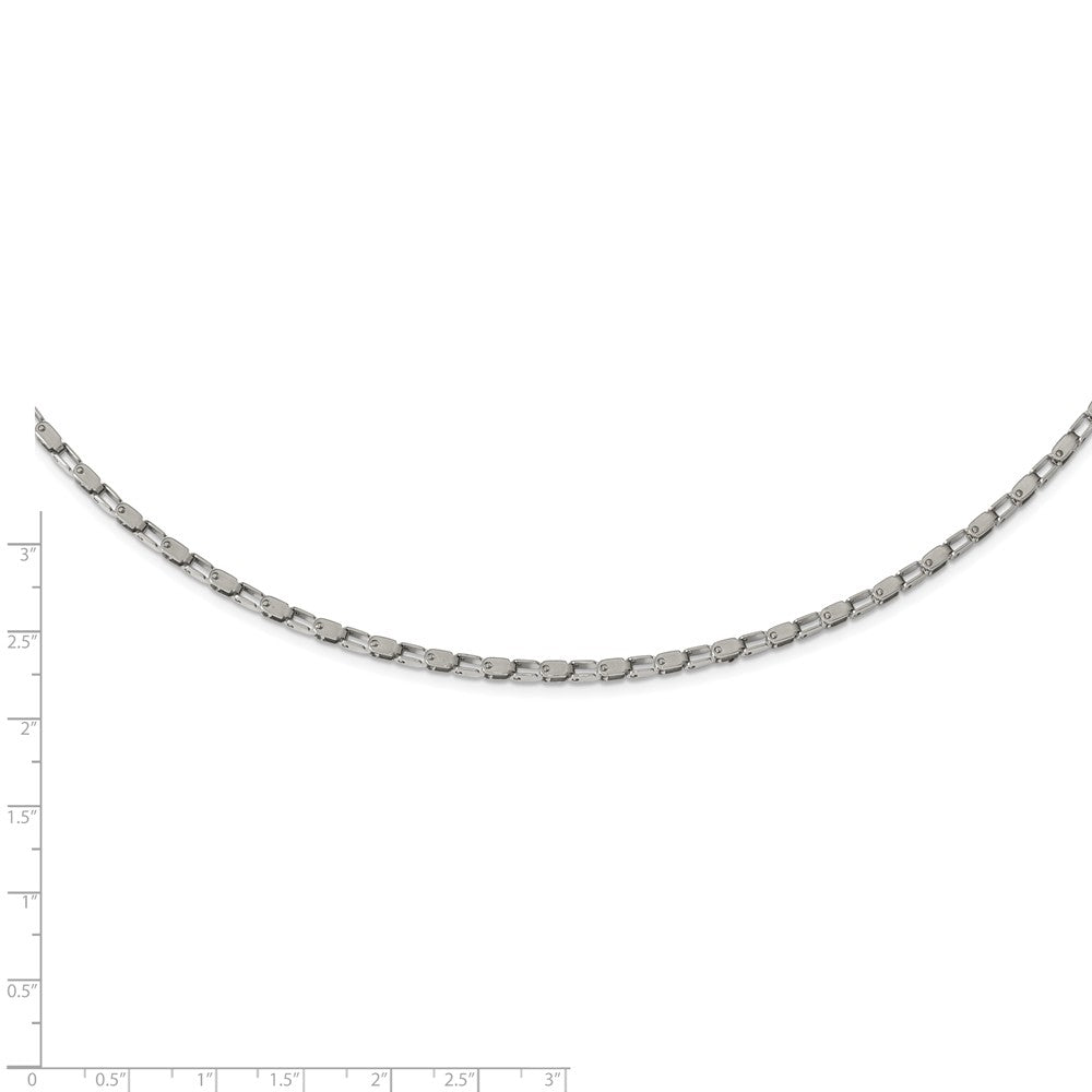 Alternate view of the 2.5mm Stainless Steel Polished Fancy Link Chain Necklace by The Black Bow Jewelry Co.