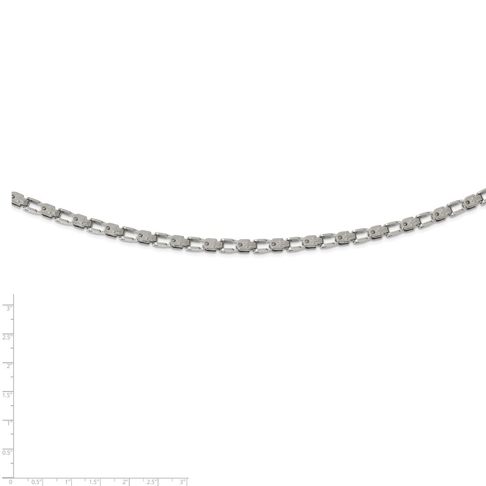 Alternate view of the 5.5mm Stainless Steel Fancy Open Cross Link Chain Necklace by The Black Bow Jewelry Co.