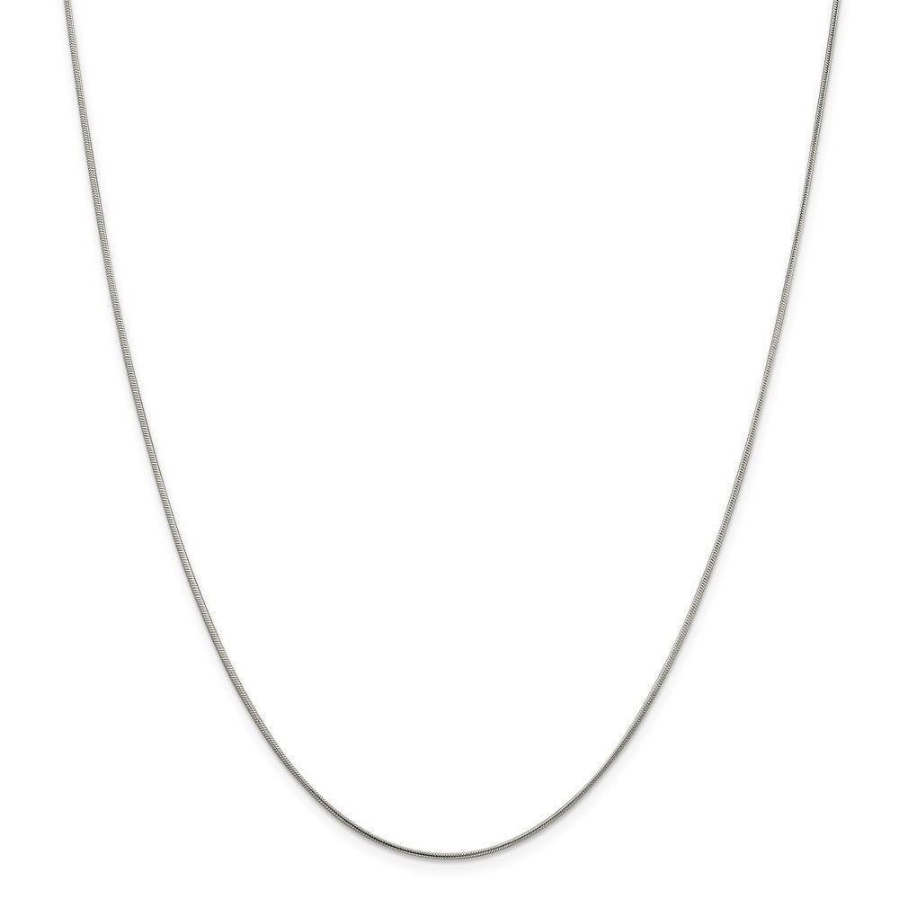 1mm Rhodium Plated Sterling Silver Round Snake Chain Necklace, Item C10304 by The Black Bow Jewelry Co.