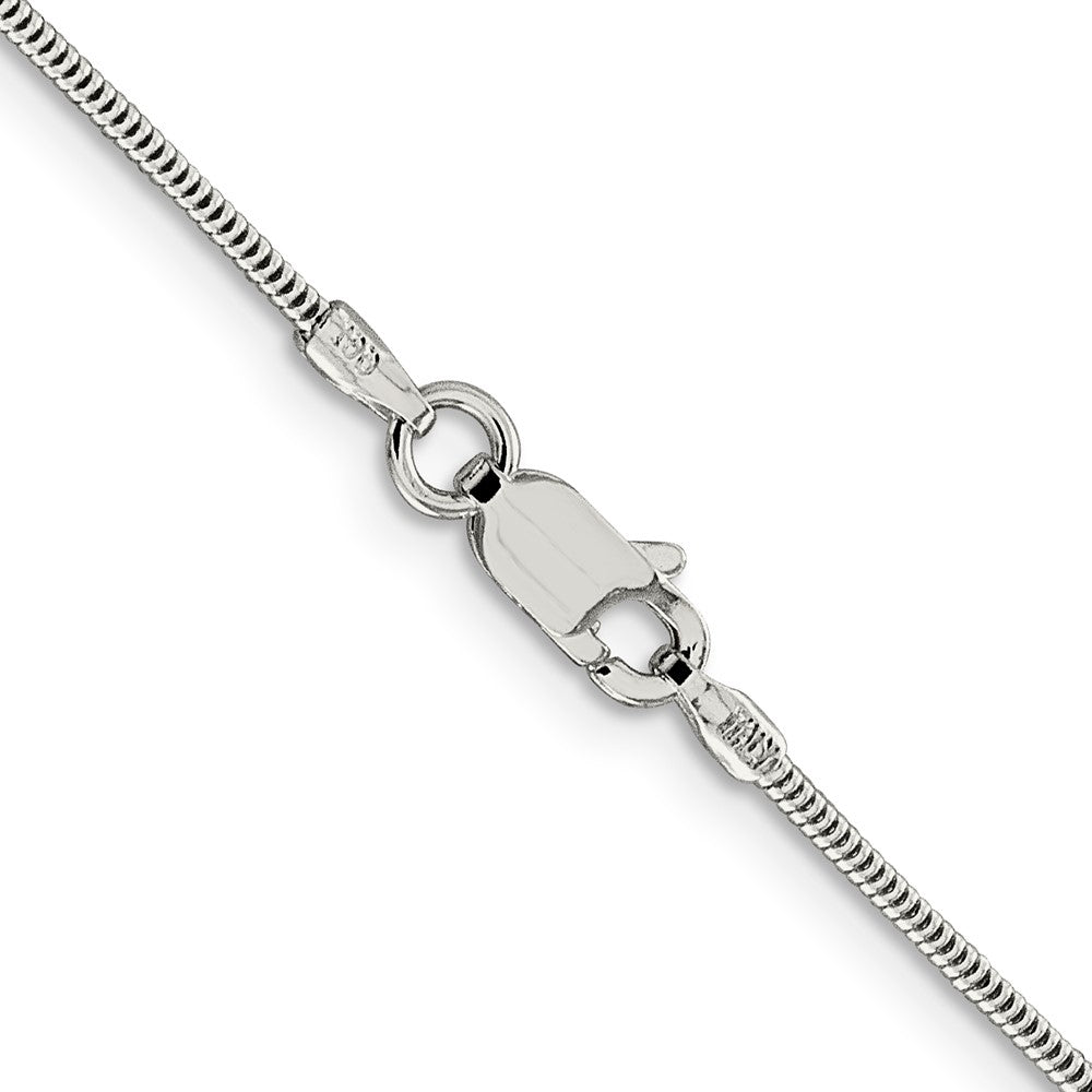 Alternate view of the 1mm Sterling Silver Solid Round Snake Chain Necklace by The Black Bow Jewelry Co.