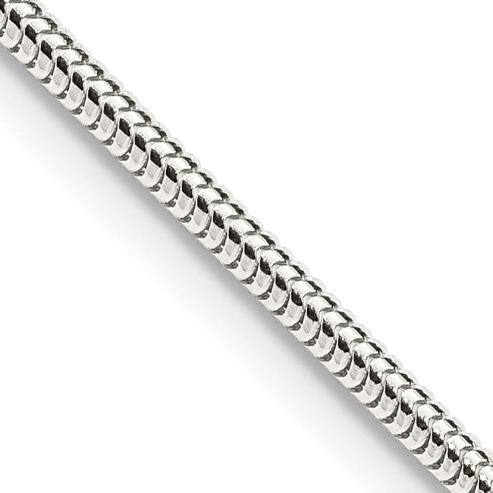 2mm Sterling Silver Solid Classic Round Snake Chain Necklace, Item C10307 by The Black Bow Jewelry Co.