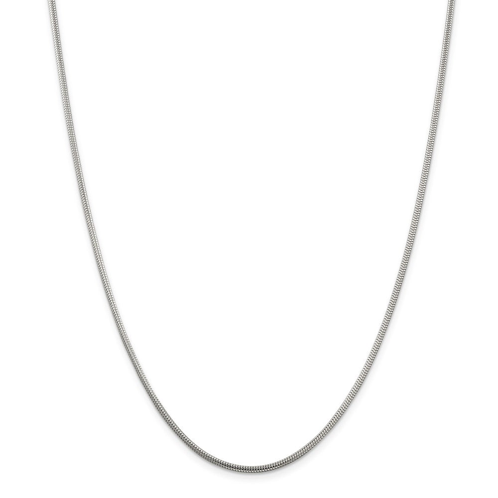 Alternate view of the 2mm Sterling Silver Solid Classic Round Snake Chain Necklace by The Black Bow Jewelry Co.