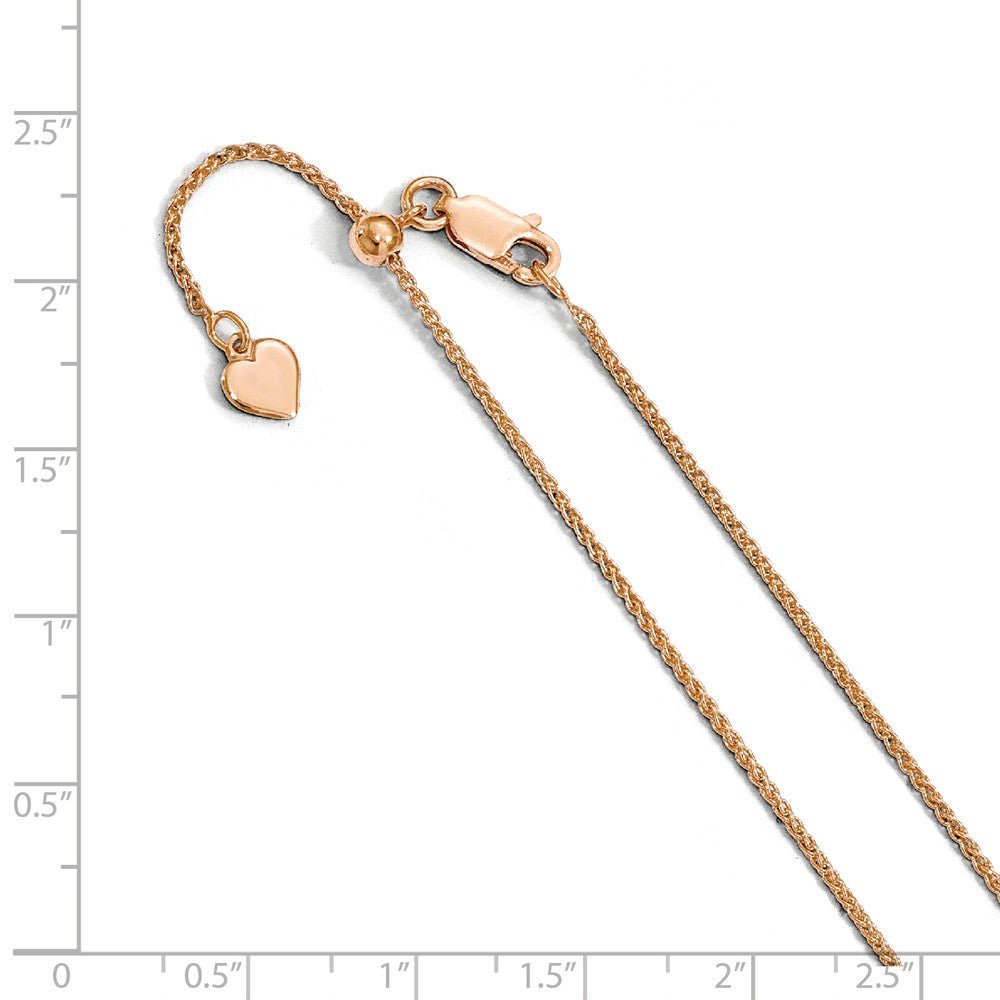 3 14k 1.5mm ADJUSTABLE Cable Rose Gold Lobster Clasp Necklace