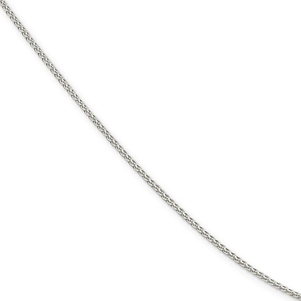 1.5mm Rhodium Plated Sterling Silver Round Spiga Chain Necklace, Item C10321 by The Black Bow Jewelry Co.