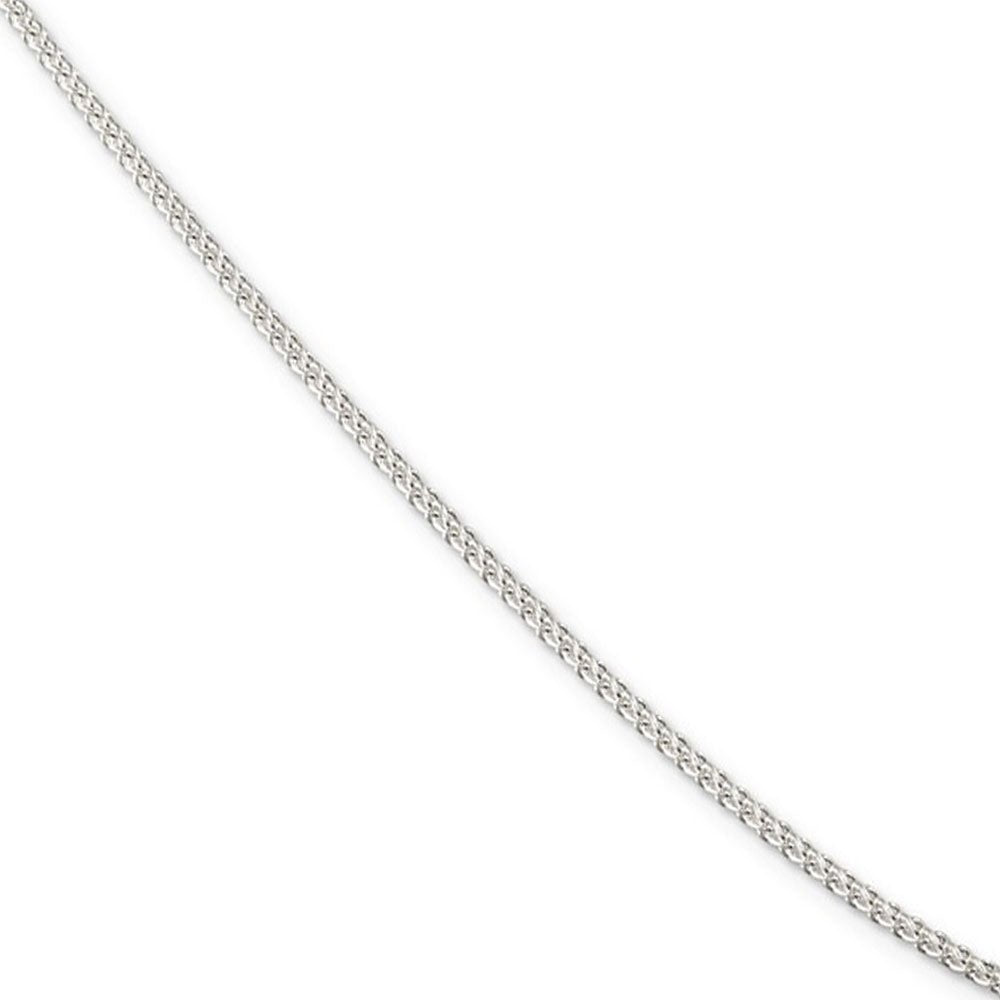 1.75mm Rhodium Plated Sterling Silver Solid Round Spiga Chain Necklace, Item C10324 by The Black Bow Jewelry Co.