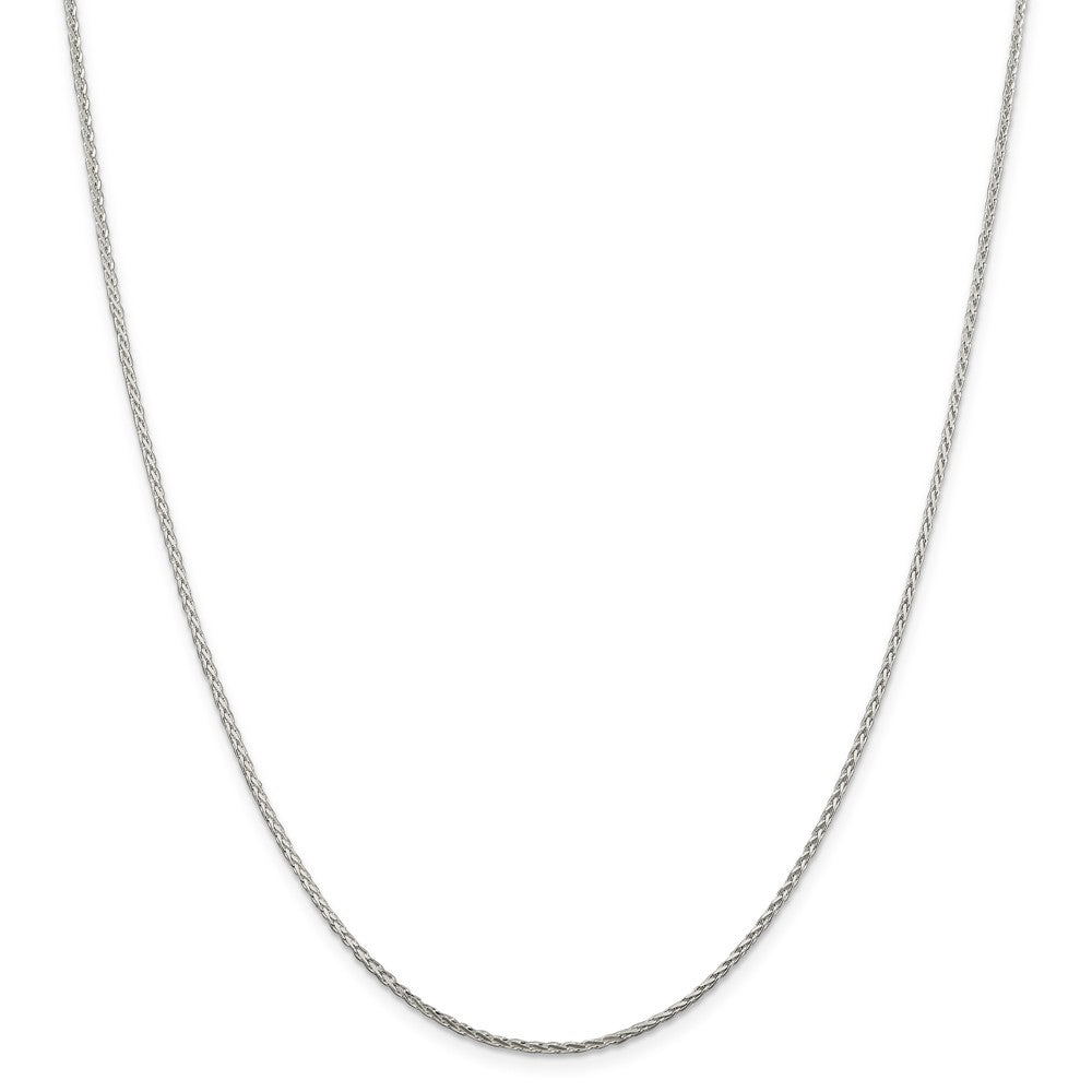 Alternate view of the 1.5mm Sterling Silver Diamond Cut Solid Round Spiga Chain Necklace by The Black Bow Jewelry Co.