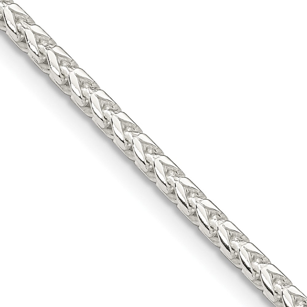 2.5mm Sterling Silver Diamond Cut Solid Square Franco Chain Necklace, Item C10327 by The Black Bow Jewelry Co.
