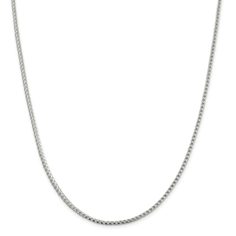 Alternate view of the 2.5mm Sterling Silver Diamond Cut Solid Square Franco Chain Necklace by The Black Bow Jewelry Co.