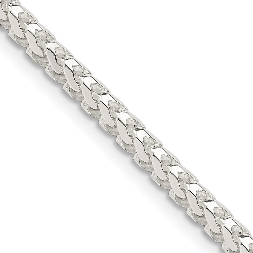 3.4mm Sterling Silver Diamond Cut Solid Square Franco Chain Necklace, Item C10328 by The Black Bow Jewelry Co.