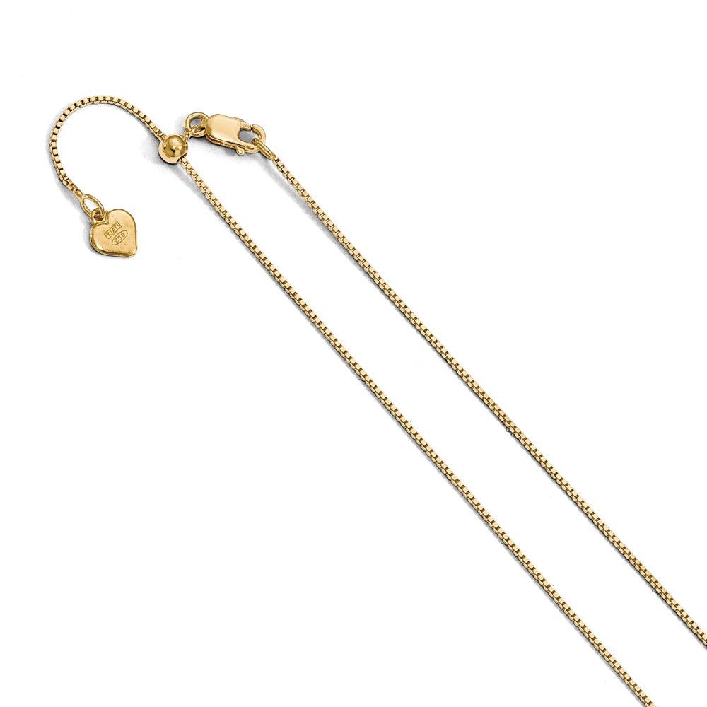 0.85mm Gold Tone Plated Sterling Silver Adjustable Box Chain Necklace, Item C10331 by The Black Bow Jewelry Co.