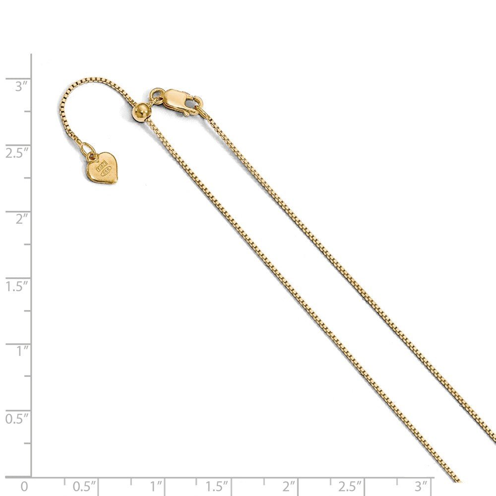 Alternate view of the 0.85mm Gold Tone Plated Sterling Silver Adjustable Box Chain Necklace by The Black Bow Jewelry Co.
