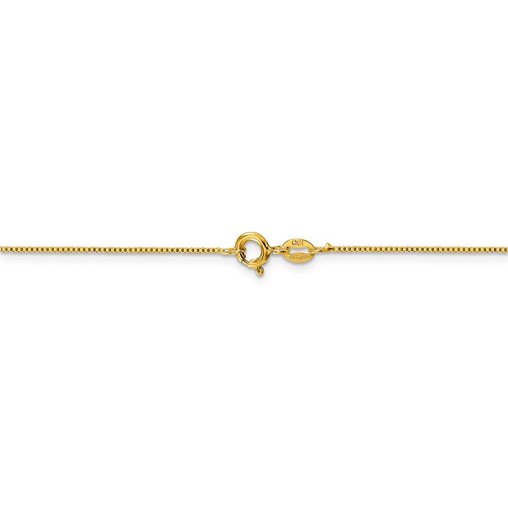 Alternate view of the 0.8mm Yellow Gold Tone Plated Sterling Silver Solid Box Chain Necklace by The Black Bow Jewelry Co.