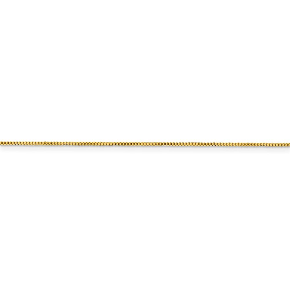 Alternate view of the 0.8mm Yellow Gold Tone Plated Sterling Silver Solid Box Chain Necklace by The Black Bow Jewelry Co.