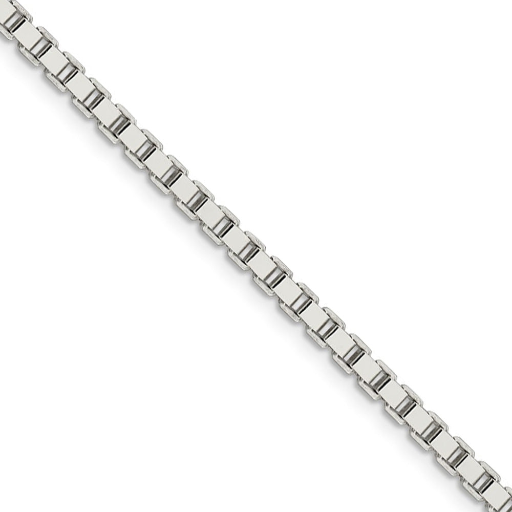 3mm Sterling Silver Solid Classic Box Chain Necklace, Item C10345 by The Black Bow Jewelry Co.