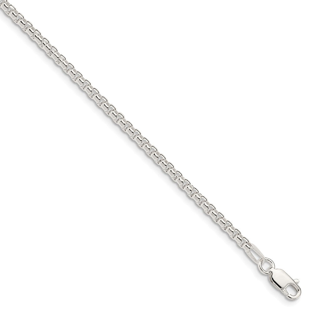 2.6mm Sterling Silver Solid Round Box Chain Necklace, Item C10347 by The Black Bow Jewelry Co.