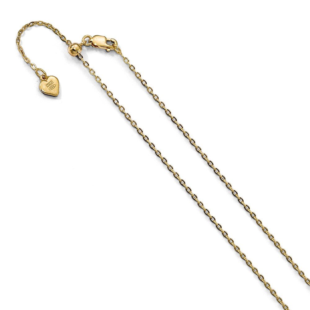 1.4mm Gold-Tone Plated Sterling Silver Adjustable Cable Chain Necklace, Item C10350 by The Black Bow Jewelry Co.