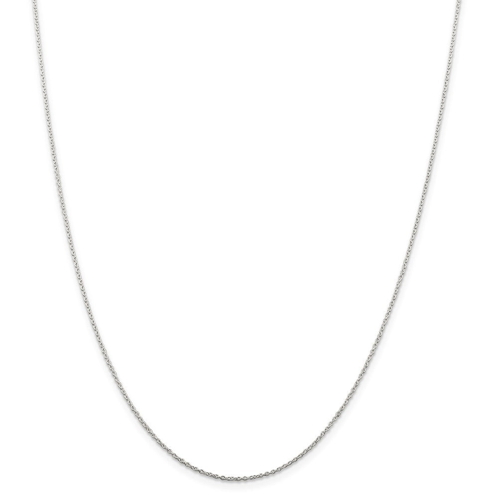 1mm Rhodium Plated Sterling Silver Solid Cable Chain Necklace, Item C10352 by The Black Bow Jewelry Co.