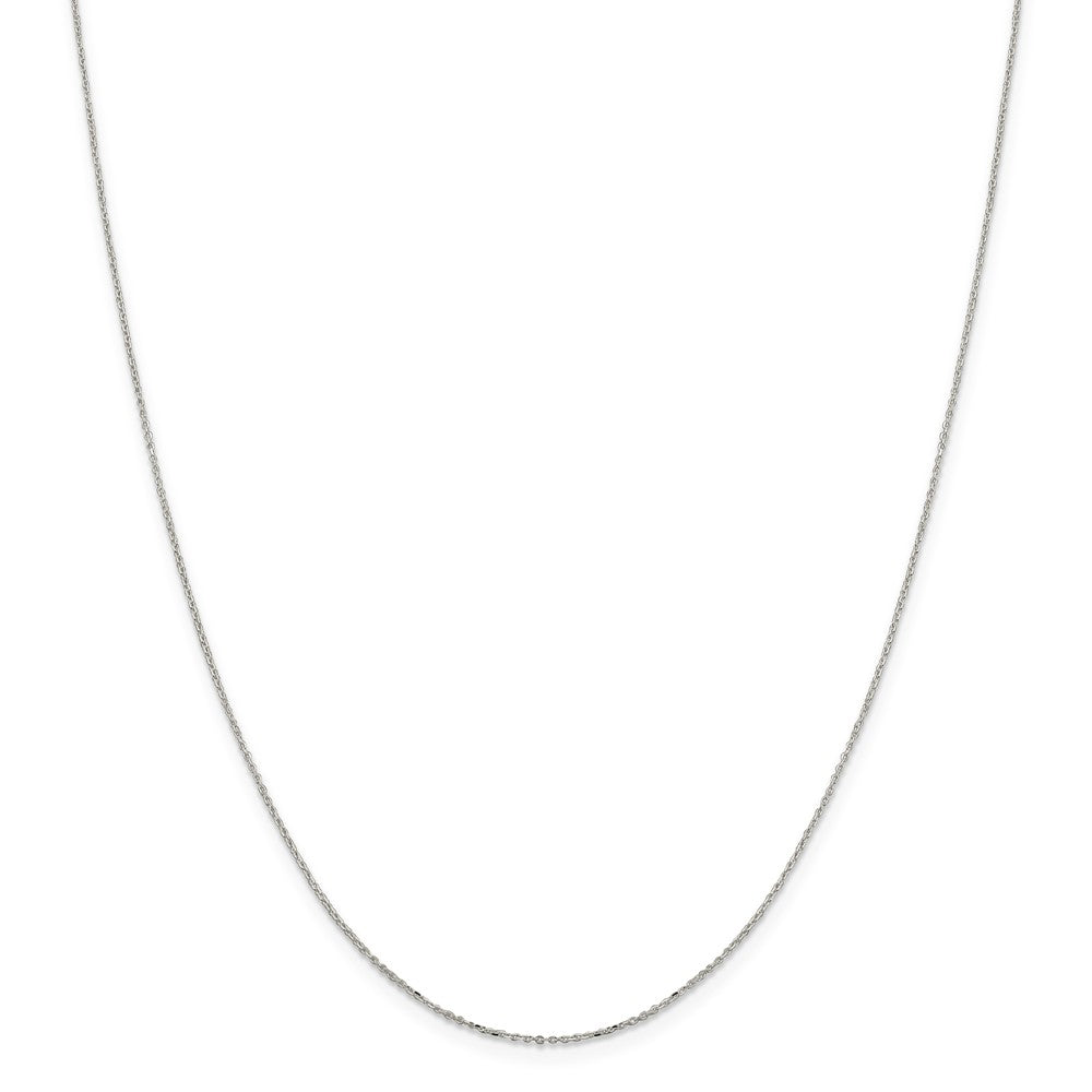 Alternate view of the 1mm Sterling Silver Diamond Cut Octagon Cable Chain Necklace by The Black Bow Jewelry Co.